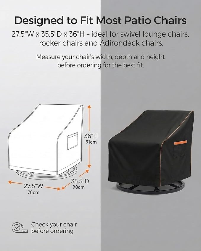 Outdoor Waterproof Patio Chair Covers, Heavy Duty Oxford Coating Weather - Image 3