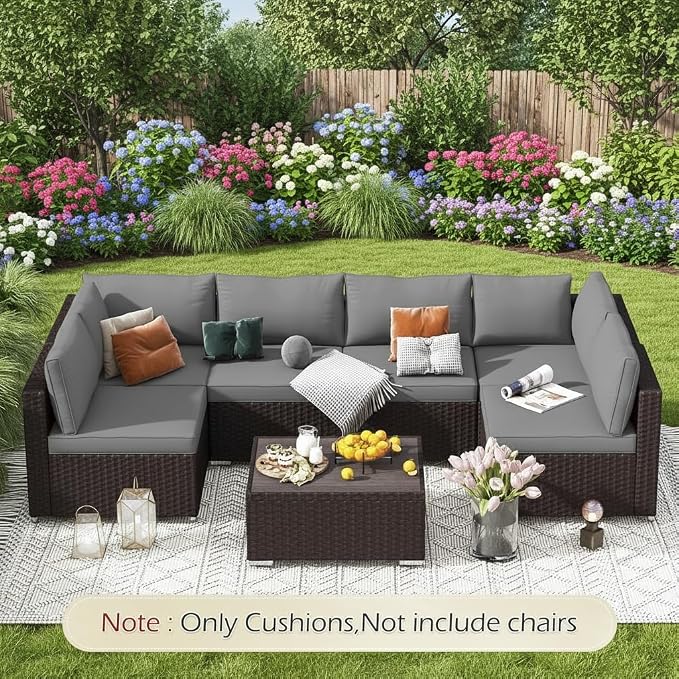 HOMREST 4" Thick Outdoor Replacement Cushions, Water-Resistant Patio Seat - Image 8