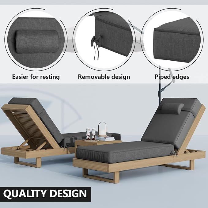 80 x 26 x 4 Inch Olefin Chaise Lounge Cushions, Lounge Chair Cushions - Image 6