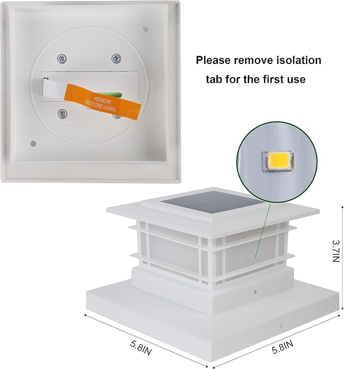 Dynaming 6 Pack Solar Post Cap Lights Outdoor, High Brightness Warm White SMD - Image 7