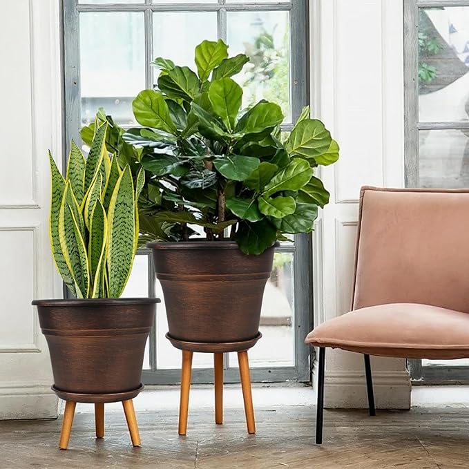 Plant Planters Pots Set of 4 Pack 13 Inch，Large Plastic Flower Pot - Image 2