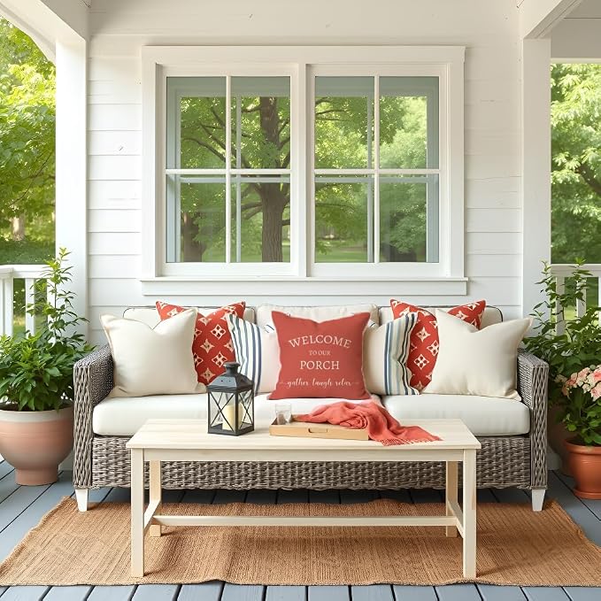 PANDICORN Welcome to Our Porch Stay Awhile Outdoor Decorative Throw Pillow - Image 6
