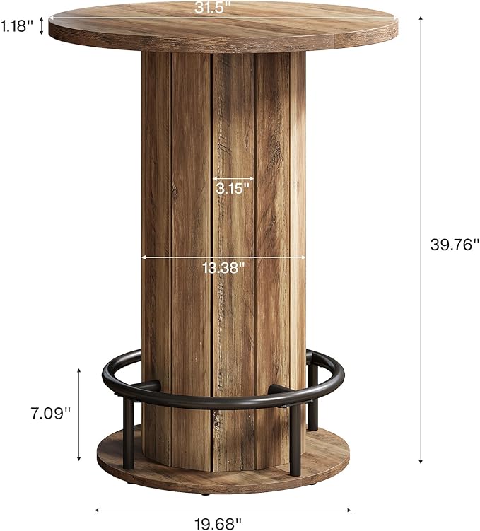 Tribesigns Round Dining Table, Bar Height Commercial Kitchen Table - Image 2