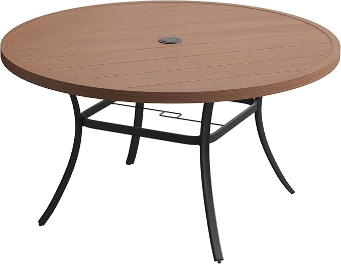VICLLAX 63" Outdoor Round Patio Table by HOME