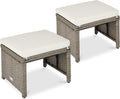 Best Choice Products Set of 2 Wicker Ottomans, Additional Seating, Side Table by BestChoiceProducts