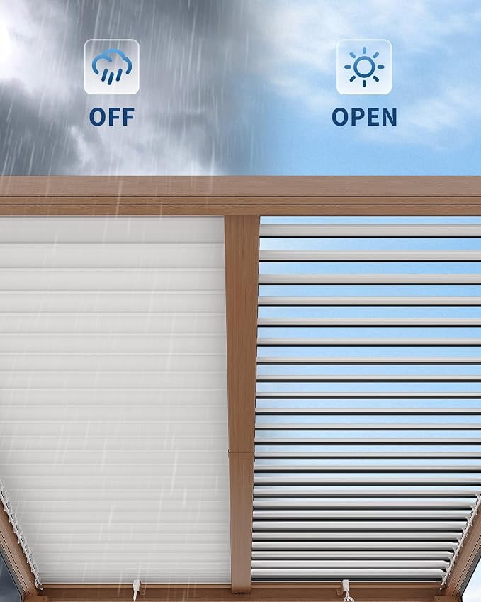 GarveeLife Louvered Pergola 10 ft x10', Outdoor Pergola - Image 5