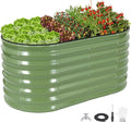 24" Tall Galvanized Raised Garden Bed Outdoor, Large Oval Raised Beds by BIRDSINYARD