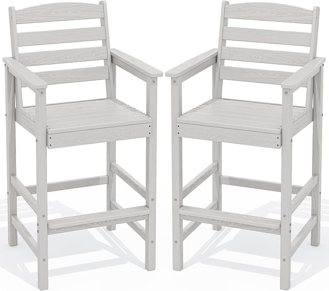 SERWALL Tall Adirondack Chairs Set of 2, Oversize Balcony Adirondack Chairs Set by SERWALL