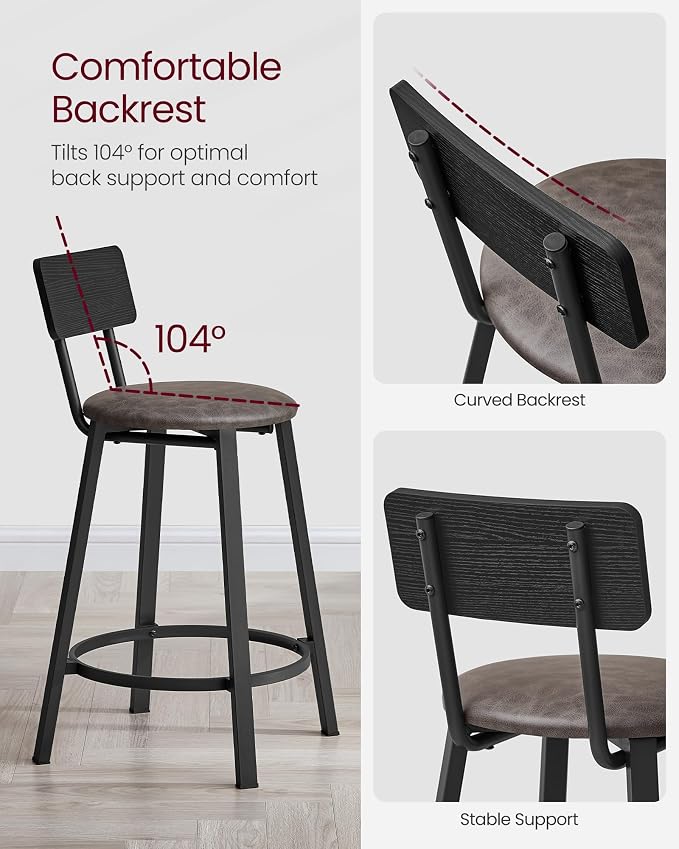 VASAGLE Bar Stools, 29.7-Inch Barstools - Image 7
