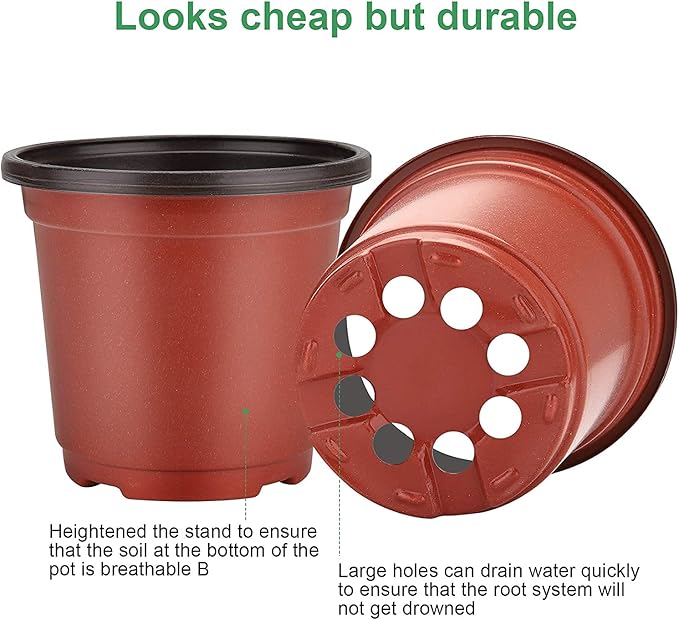 MIXC Plant Nursery Pots with Humidity Dome 4" Soft Transparent Plastic - Image 3