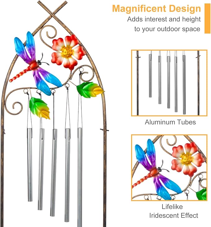 Garden Trellis with Plant Stands, 48” Metal Detachable Dragonfly Plant Pot - Image 4