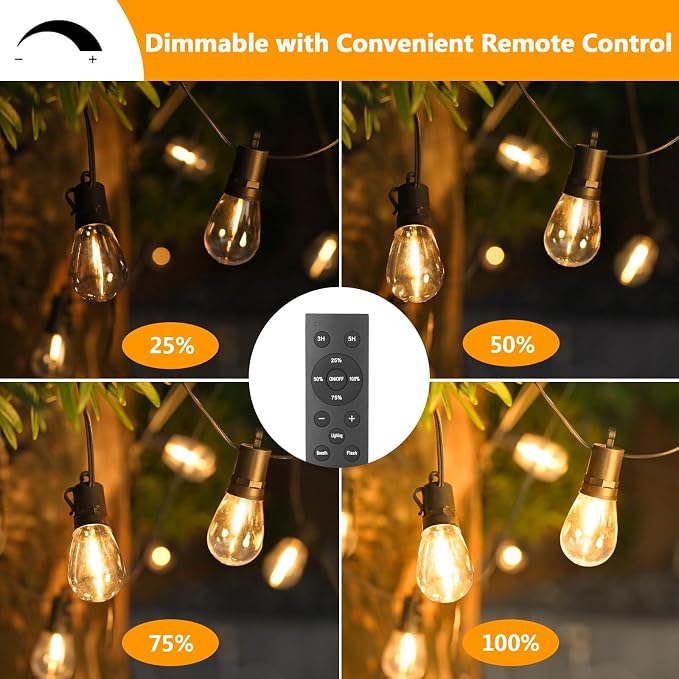 LED Outdoor String Lights, 50FT Waterproof Patio Light - Image 2