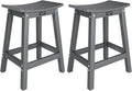 VINGLI 24" Outdoor Bar Stools Set of 2, HDPE Weather-Resistant Patio Bar Stools by VINGLI