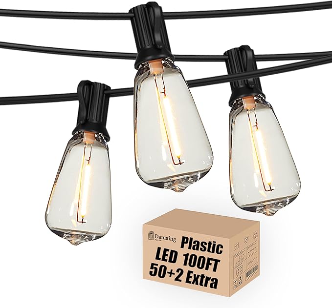 DAMAING Outdoor String Lights LED 100 FT Patio String Lights, 52 ST38 by Lifeisgood