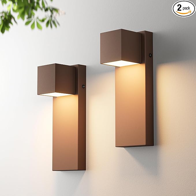 2 Pack 13" Modern Outdoor Led Wall Light, 16W 3000K 1200Lumen Porch & Patio by Aoceley