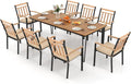 Tangkula 9 Piece Patio Dining Set, Outdoor Dining Furniture Set w/Rectangular by TANGKULA