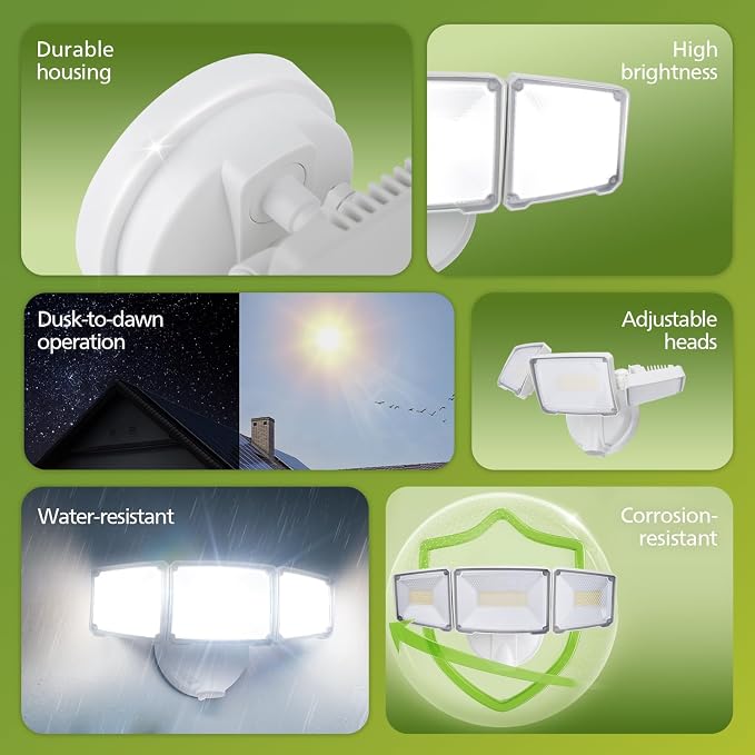 Philips 72W 7400LM LED Flood Lights Outdoor, Dusk to Dawn Aluminum Security - Image 2