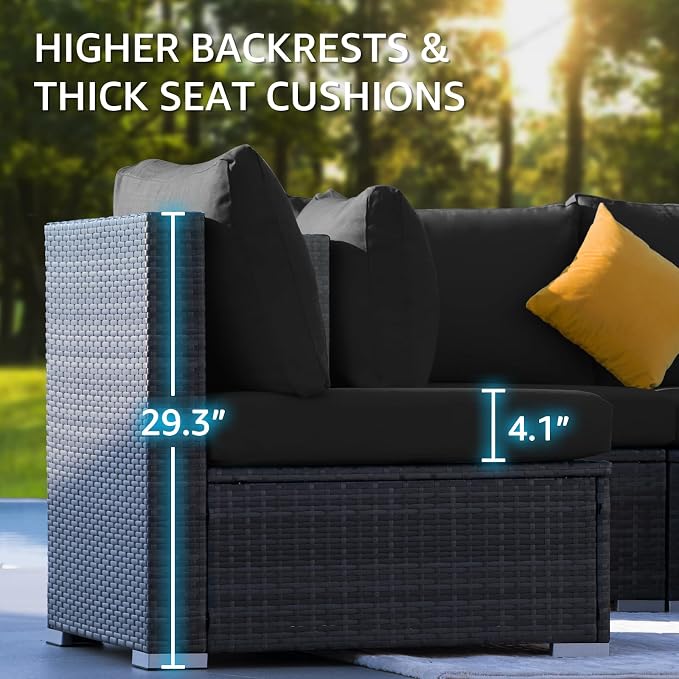 NICESOUL 13 Piece Patio Furniture w/Fireplace, Elegant Outdoor Seating w/Firepit - Image 7