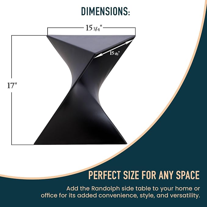 LeisureMod 15.75" Triangular Side Table, Stackable Plastic Accent End Table - Image 3