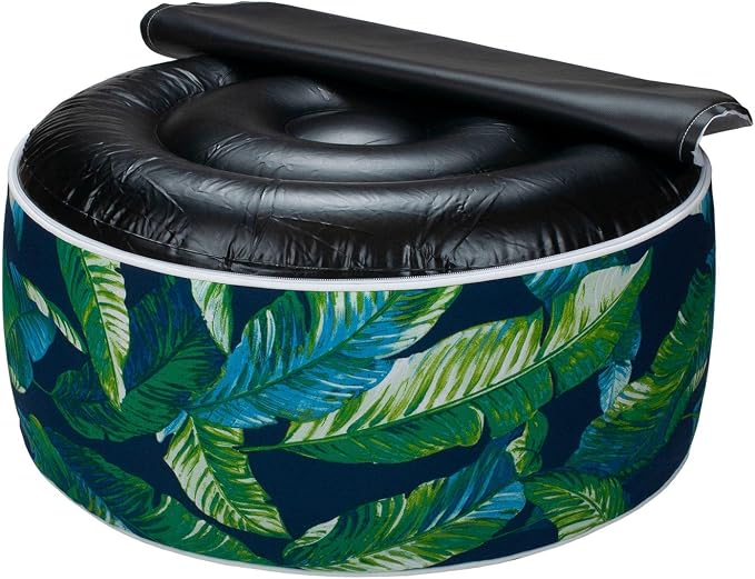 Magpie Fabrics Inflatable Stool Ottoman Pouf D20 xH9, Outdoor Round Footrest - Image 7