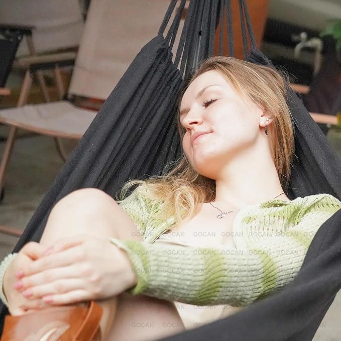 Double Hammock 2 Person Extra Large 330X150cm Load Capacity 600Pound Canvas - Image 7