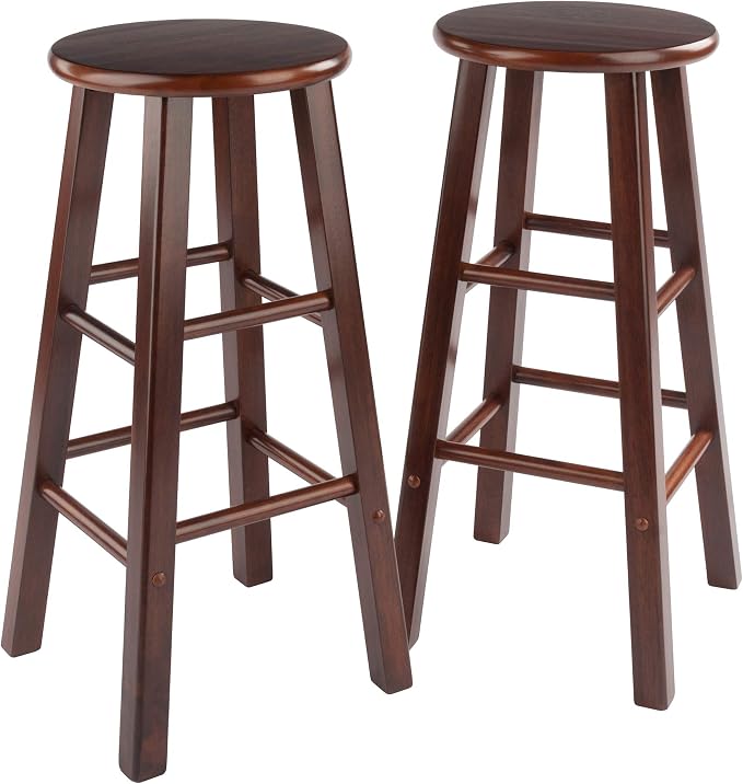 Winsome Element 2-Piece Counter Stool Set, Classic Backless Bar Chairs by Winsome