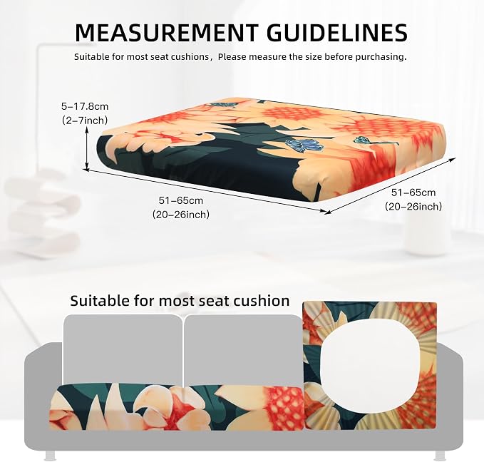 8Pcs Outdoor Cushion Covers, Patio Cushion Covers, Stretch Elastic Slipcovers - Image 2