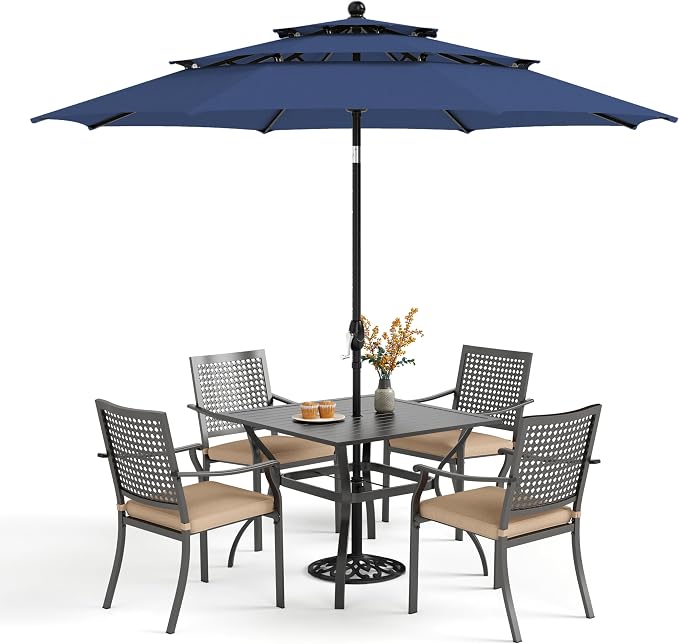 PHI VILLA 5 Pieces Outdoor Dining Set by PHIVILLAThepioneerofcomfortablehouseholdsupplies
