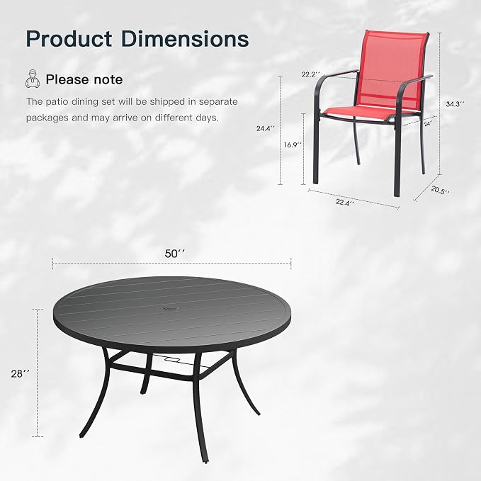 VICLLAX 7 Pieces Patio Outdoor Dining Set - Image 2