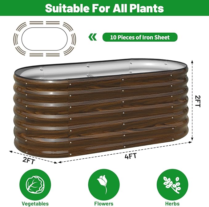 SnugNiture Galvanized Steel Raised Garden Bed Kit, Flowers and Fruits - Image 2