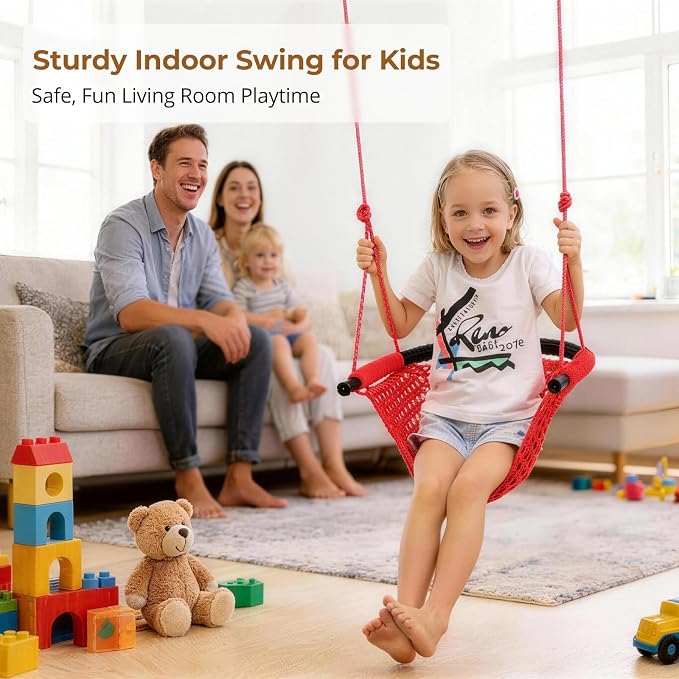 Swing Seat for Kids Heavy Duty Rope Play Secure Children Swing Set, Playground - Image 7