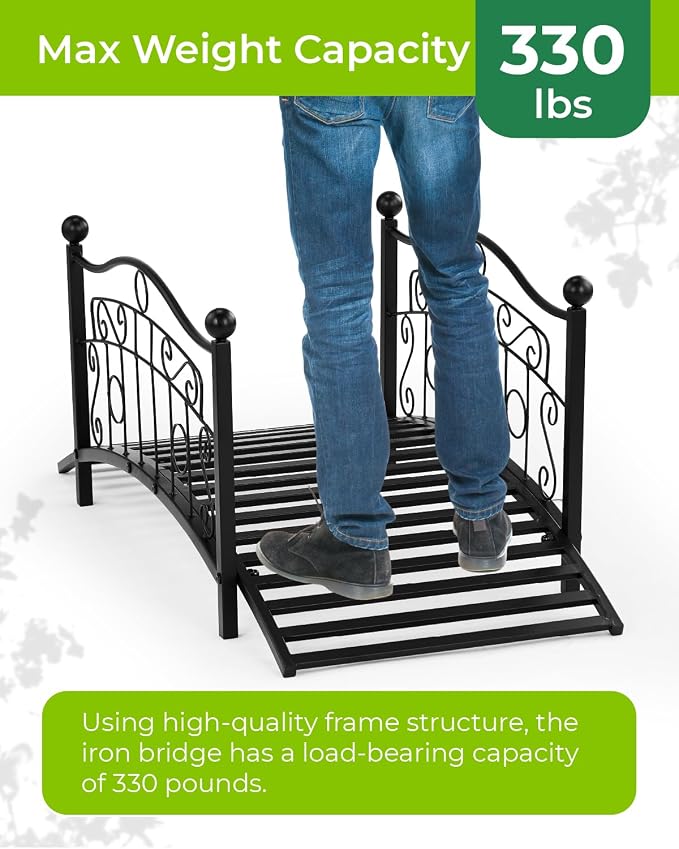 Outvita Metal Garden Bridge for Outdoor, Elegant Decorative Bridge - Image 3