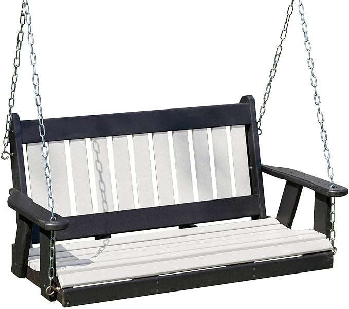 Poly Lumber Wood 4FT Mission Porch Swing Amish Craftsmandship Made in USA HDPE by Unknown