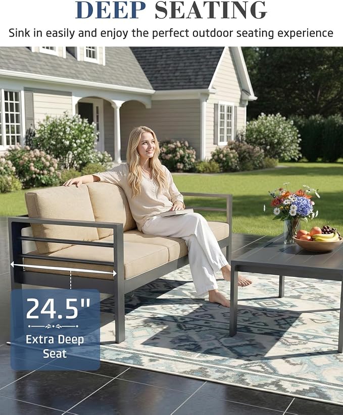 AECOJOY Aluminum Patio Furniture Armchair - Image 6