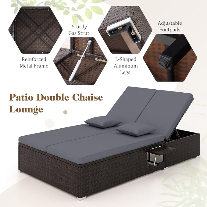 Tangkula Outdoor Rattan Daybed - Image 8
