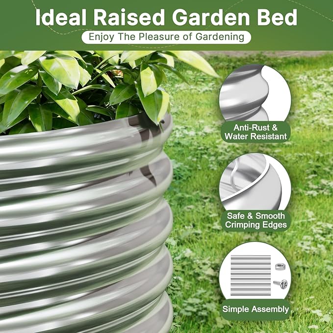 2 PCS Tall 8x4ft Galvanized Raised Garden Bed Outdoor, Metal Garden Bed - Image 4