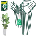 12 Pack 24 inch Plant Support Stakes, Half-Round Metal Garden Flower Stakes by LKSSZS