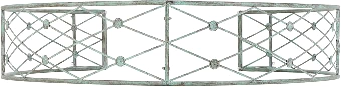 SAFAVIEH Outdoor Collection Mizell Antique Green Lattice Wrought Iron Moon - Image 4