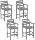 Tangkula Patio Adirondack Chairs Set of 4, HDPE Bar Height Chair by TANGKULA
