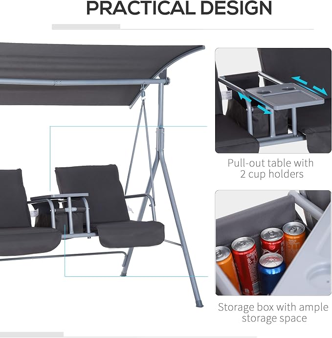 Outsunny 2 Person Porch Swing - Image 4