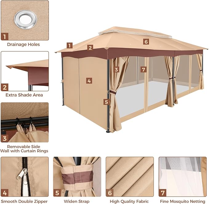 COBIZI Gazebo 12x20 Heavy Duty Gazebos - Image 6