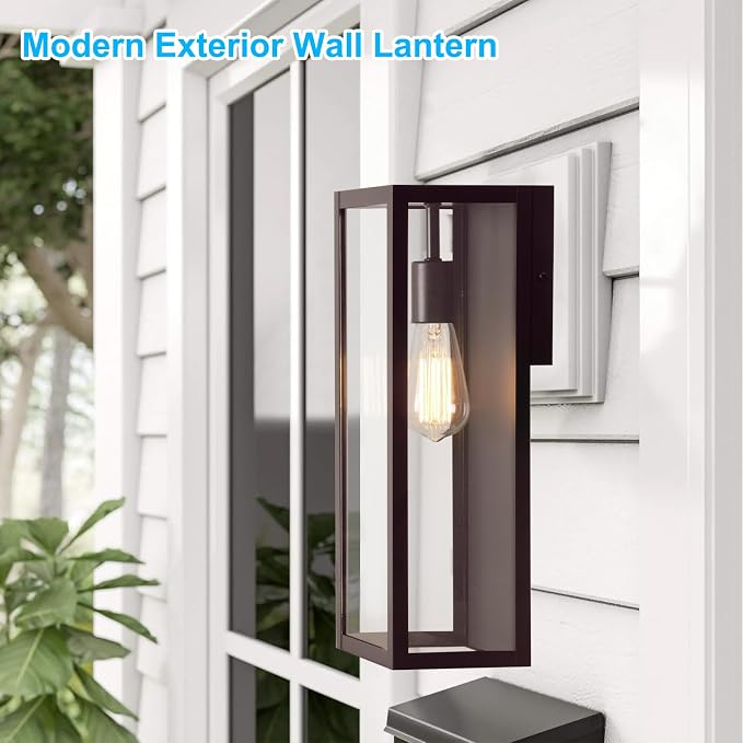 2-Pack Outdoor Wall Lanterns, 16” Exterior Waterproof Outdoor Lights - Image 6