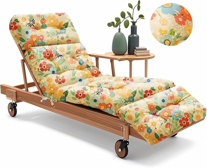 Outdoor Chaise Lounge Chair Cushion 75.1 x 22.8 x 4.7 Inches 100% Waterproof by Uthem