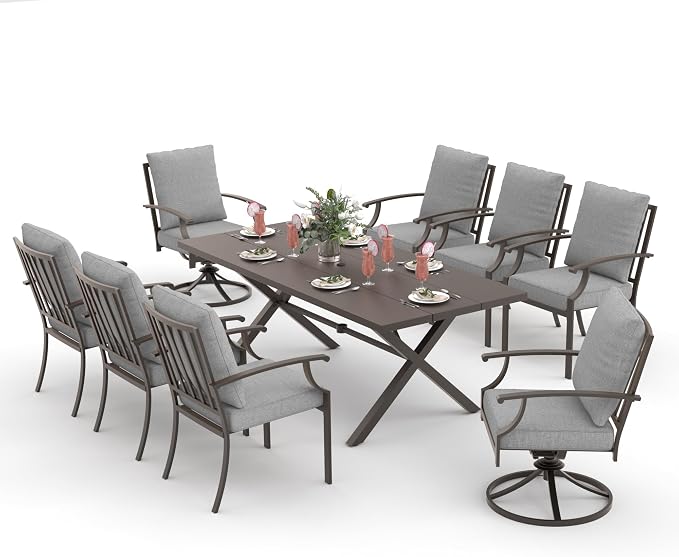 ALAULM 9-Piece Patio Dining Table and Chairs - Image 7