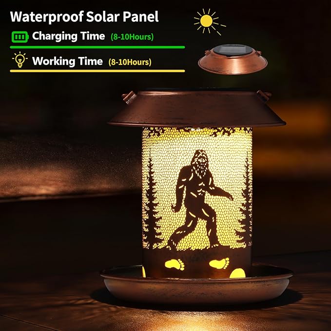 Bird Feeders for Outdoors Solar Lanterns Outdoor Waterproof Bigfoot Hanging - Image 3