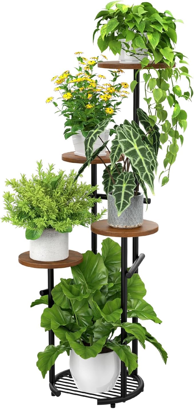 TOSKING 5 Tier Metal Plant Stand Indoor， Plant Shelf, Corner Shelf Flower Pot by TOSKINGESSENCE