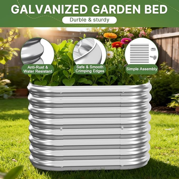 4 PCS Tall 2x2x1.5ft Galvanized Raised Garden Bed Outdoor, Metal Garden Bed - Image 4