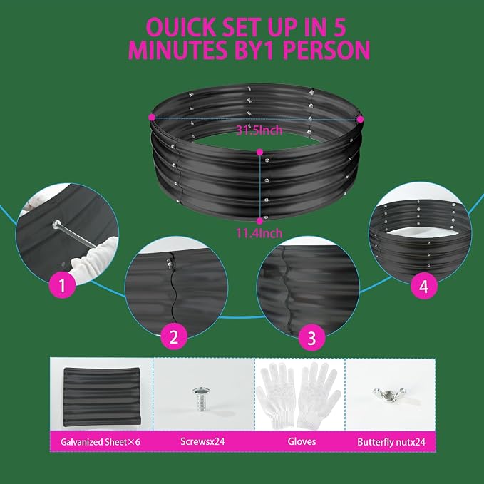 Round Galvanized Steel Fire Ring/Fir Pit - Image 7