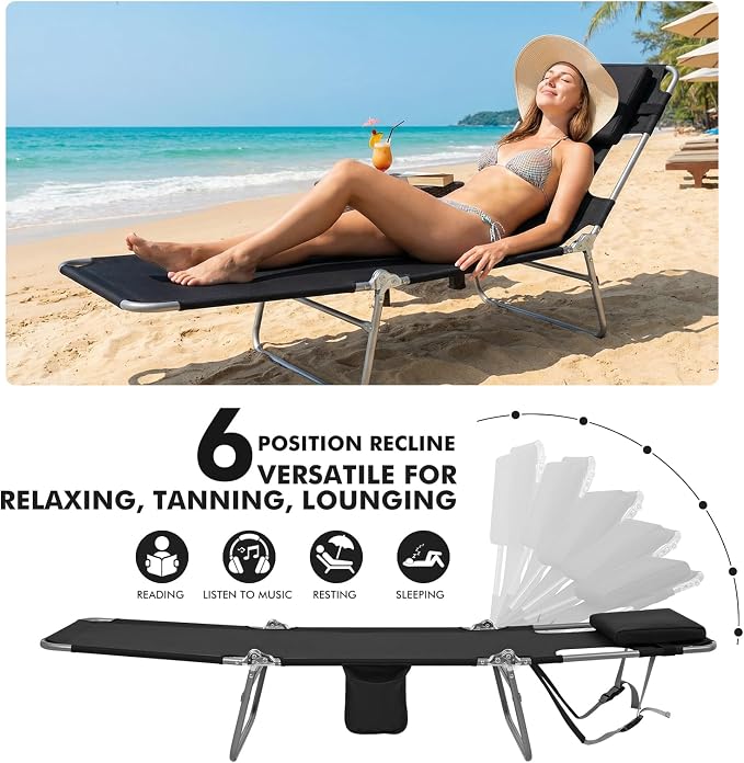 3 in 1 Women Comfort Backpack Tanning Beach Chair - Image 5