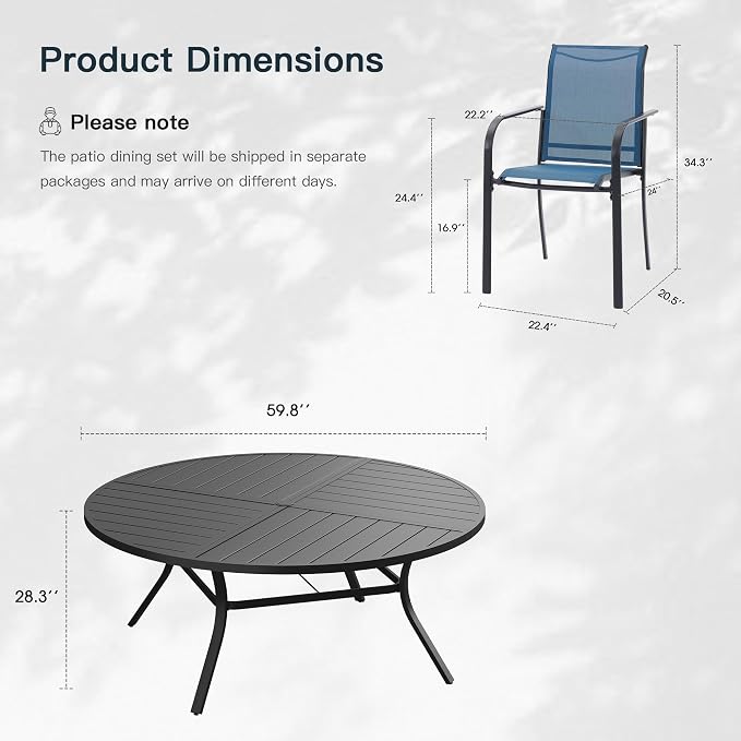 VICLLAX 11 Pieces Patio Outdoor Dining Set - Image 2